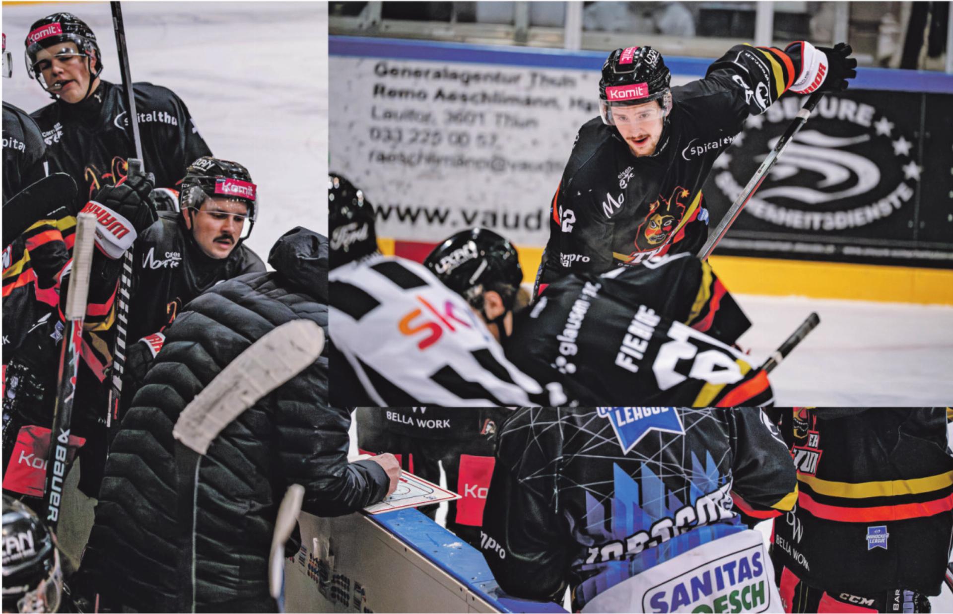 Die Spieler hören beim Timeout Cheftrainer Daniel Steiner aufmerksam zu. Bild: May Garessus - Das Bild wird blockiert. – Möglicherweise durch einen aktiven Adblocker.