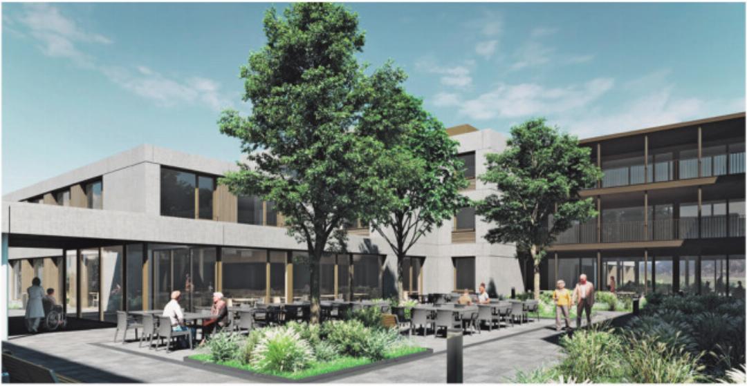 Visualisierung des Wohnheims Sonnmatt nach Umbau. Visualisierung des Wohnheims Sonnmatt nach Umbau.