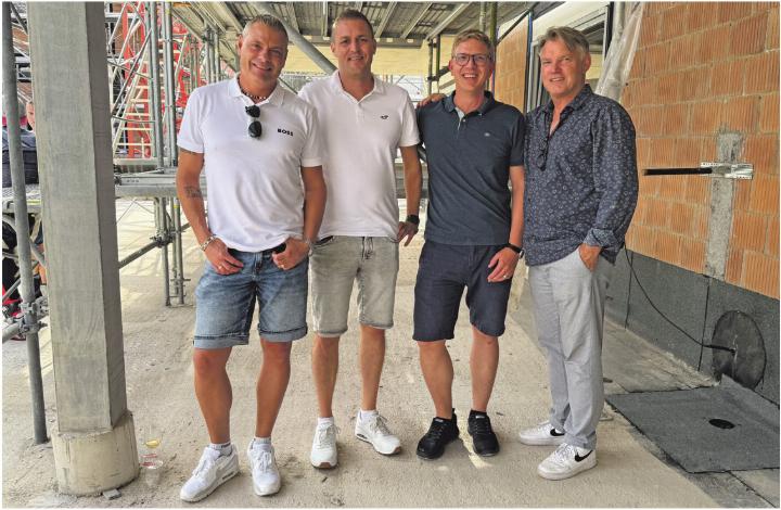 Geschäftsleitung Zaugg Bau (v.l.): Mike Studer, Chrigu Studer, Beat Leuenberger, André Lengen.