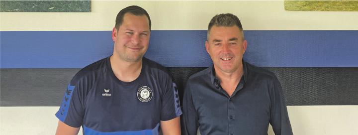 Trainer Dominic Aeschbacher (links) und Präsident Bruno Leu (rechts).