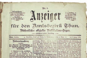 Der erste «Anzeiger für den Amtsbezirk Thun» erschien am 6. Januar 1894.